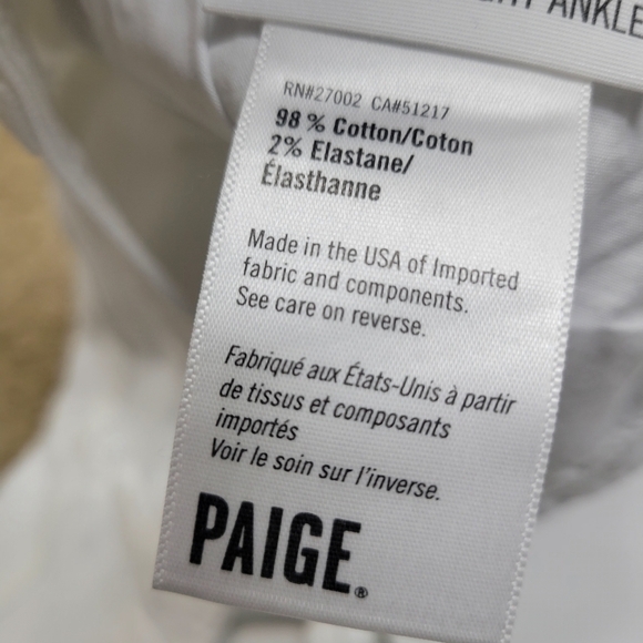 PAIGE Hoxton Straight Ruffle-Detail Ankle Jeans. Size 30. Inseam 27" NWT… - Picture 15 of 16